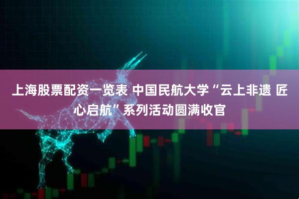 上海股票配资一览表 中国民航大学“云上非遗 匠心启航”系列活动圆满收官