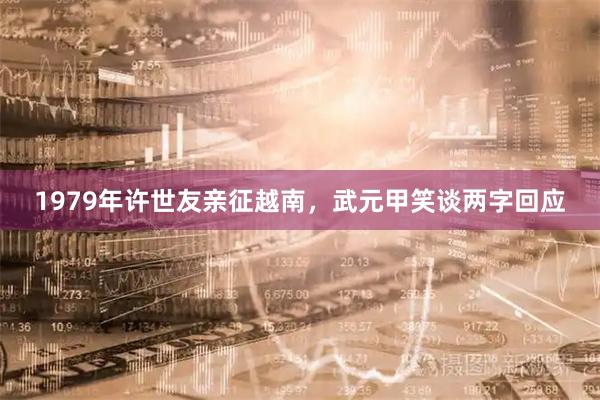 1979年许世友亲征越南，武元甲笑谈两字回应