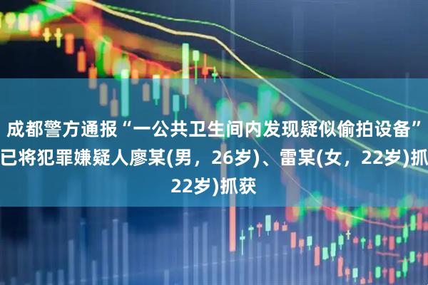 成都警方通报“一公共卫生间内发现疑似偷拍设备”：已将犯罪嫌疑人廖某(男，26岁)、雷某(女，22岁)抓获